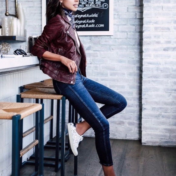 Maroon Moto Jacket🖤 - Picture 1 of 5